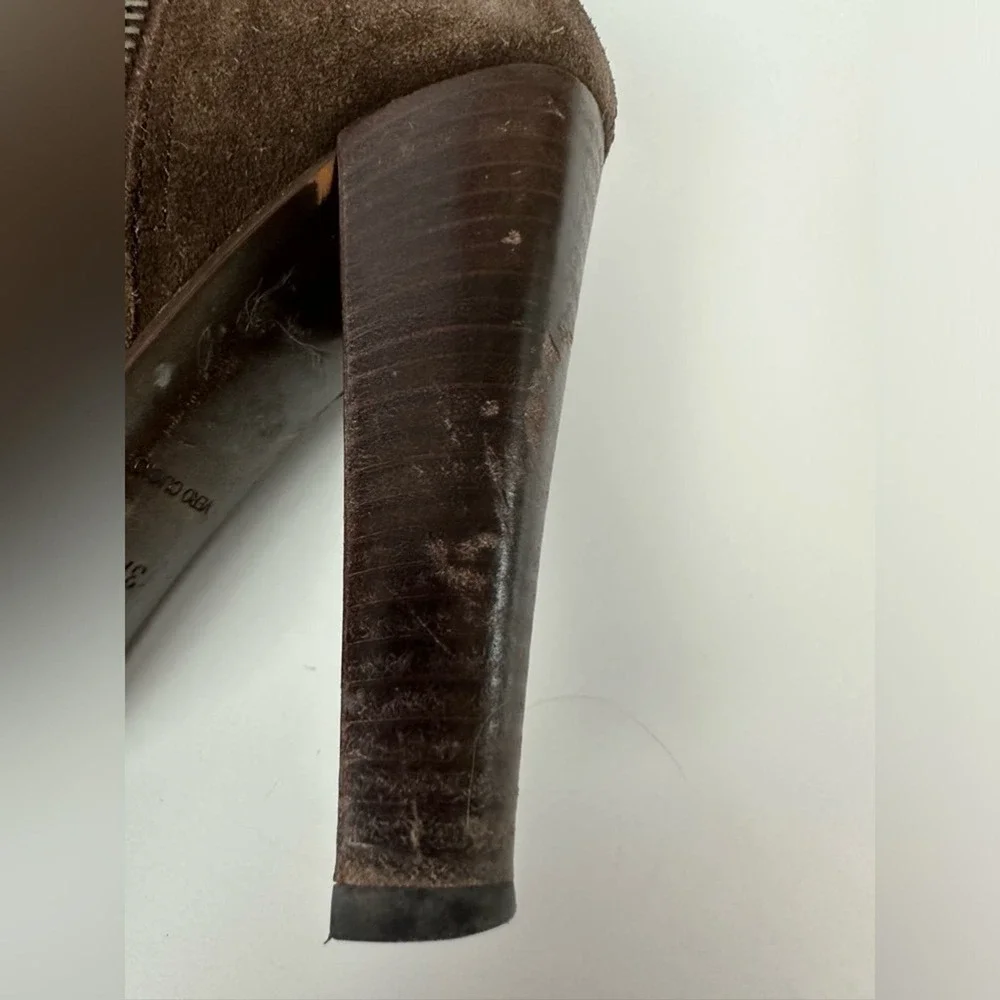 Miu Miu Chocolate Brown Suede Boots Sz 7.5